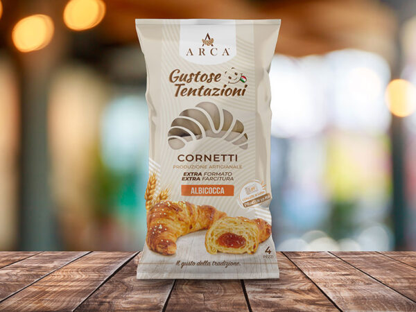 Classic handcrafted apricot croissant