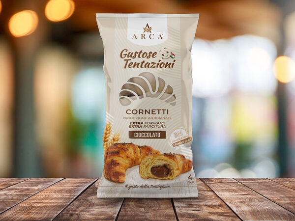Classic handcrafted hazelnut croissant