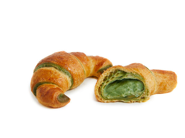 Handcrafted two-tone croissant pistachio cream